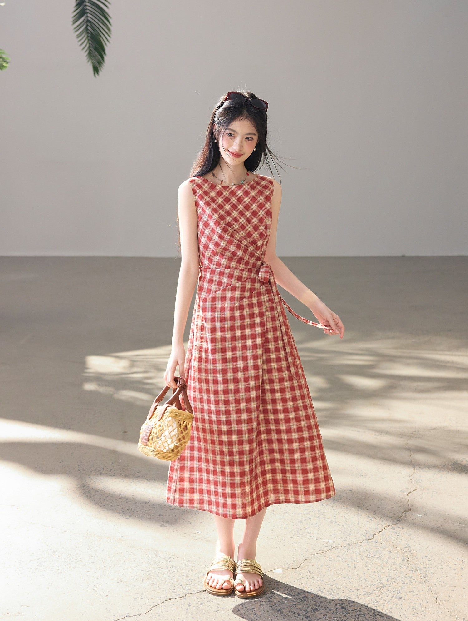 HERCHIC Váy học đường màu xanh navy phong cách Preppy năng động cho nữ