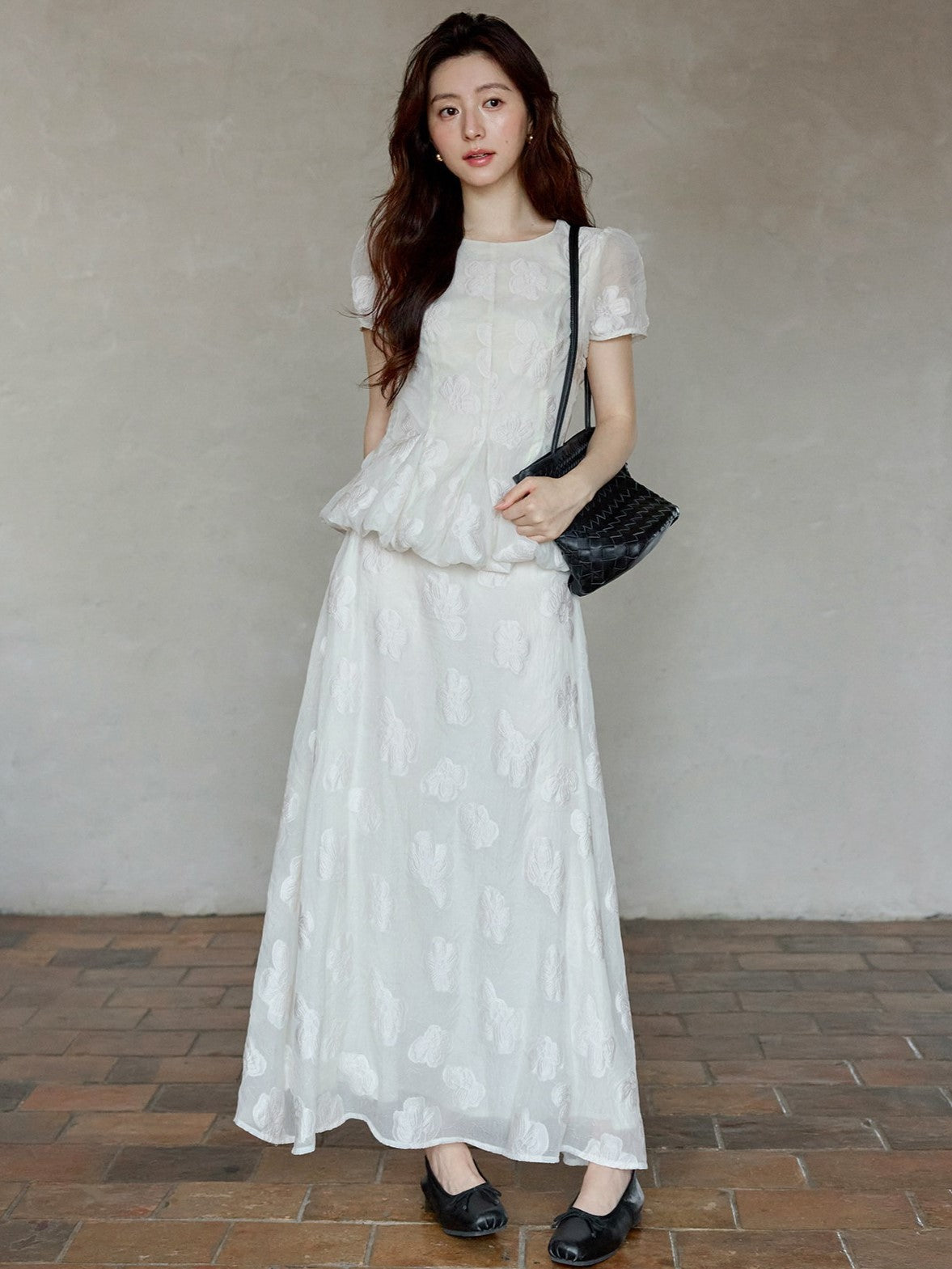 HERCHIC Đầm Maxi Gấm Dáng Peplum Màu Be Hạnh Nhân Thanh Lịch Đi Biển
